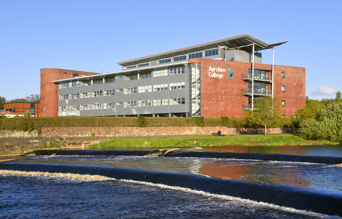 Front of the Ayrshire College Ayr Campus Riverside Building