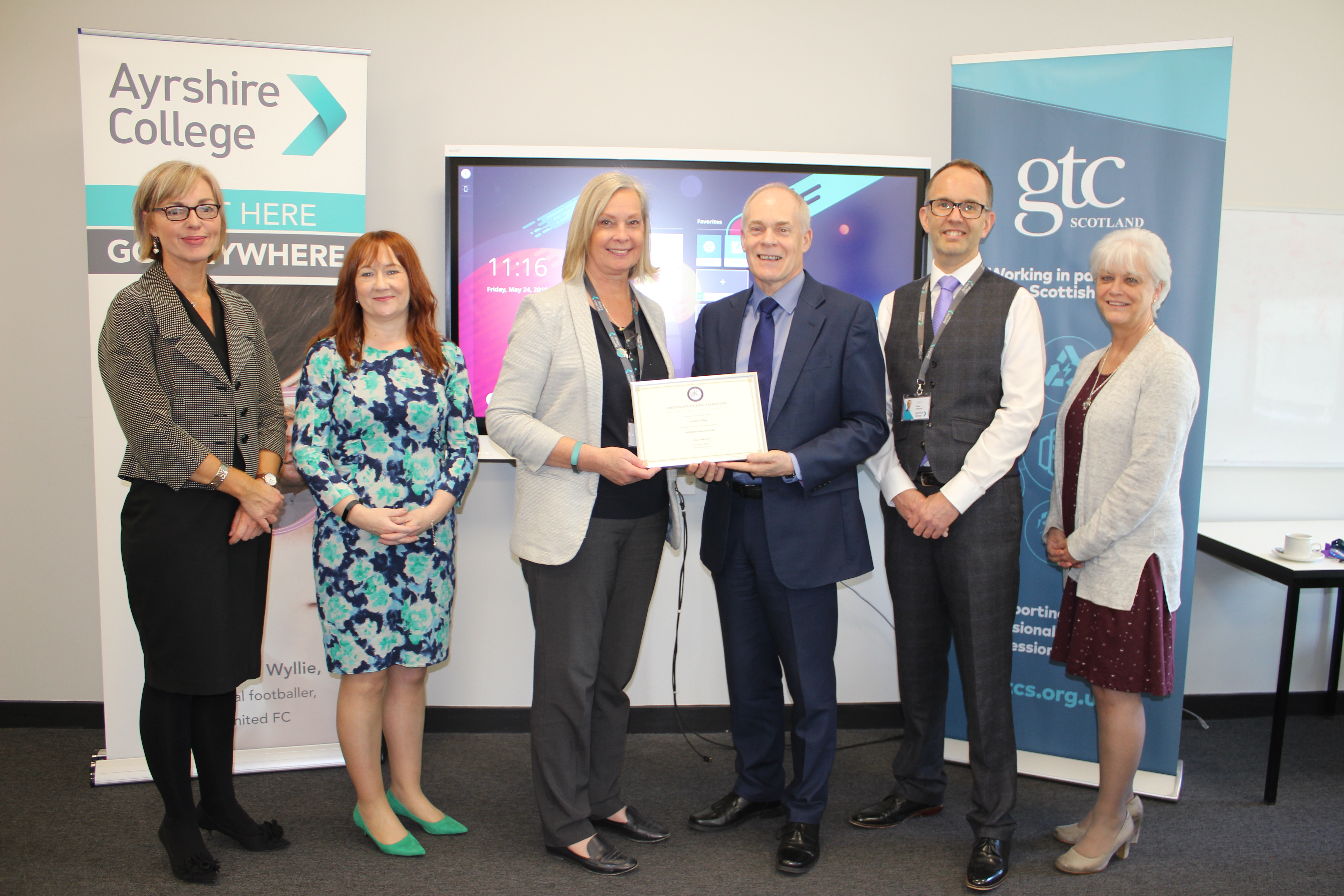 GTCS awards Ayrshire College professional update validation