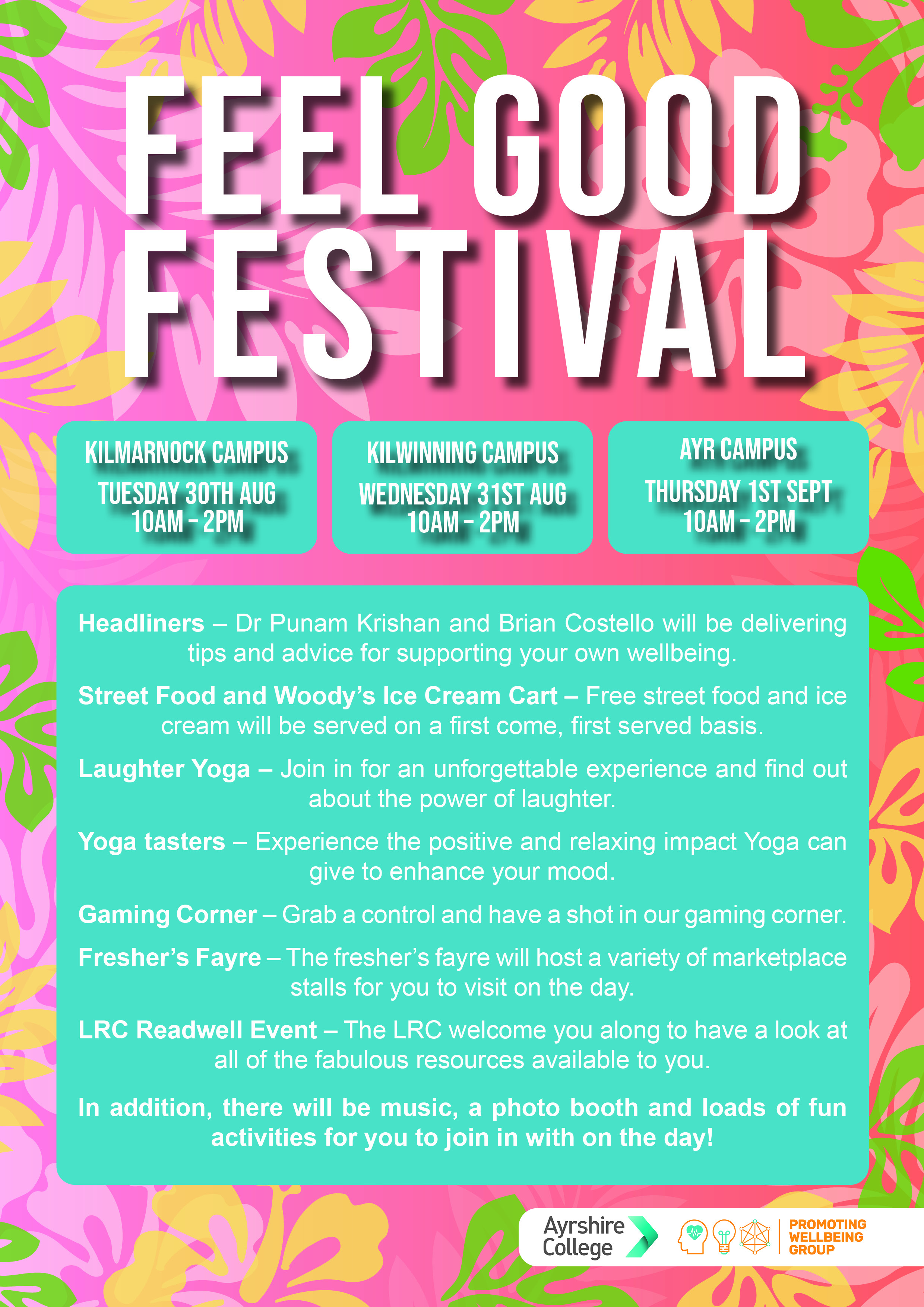 Ayrshire College set for Feel Good Festival