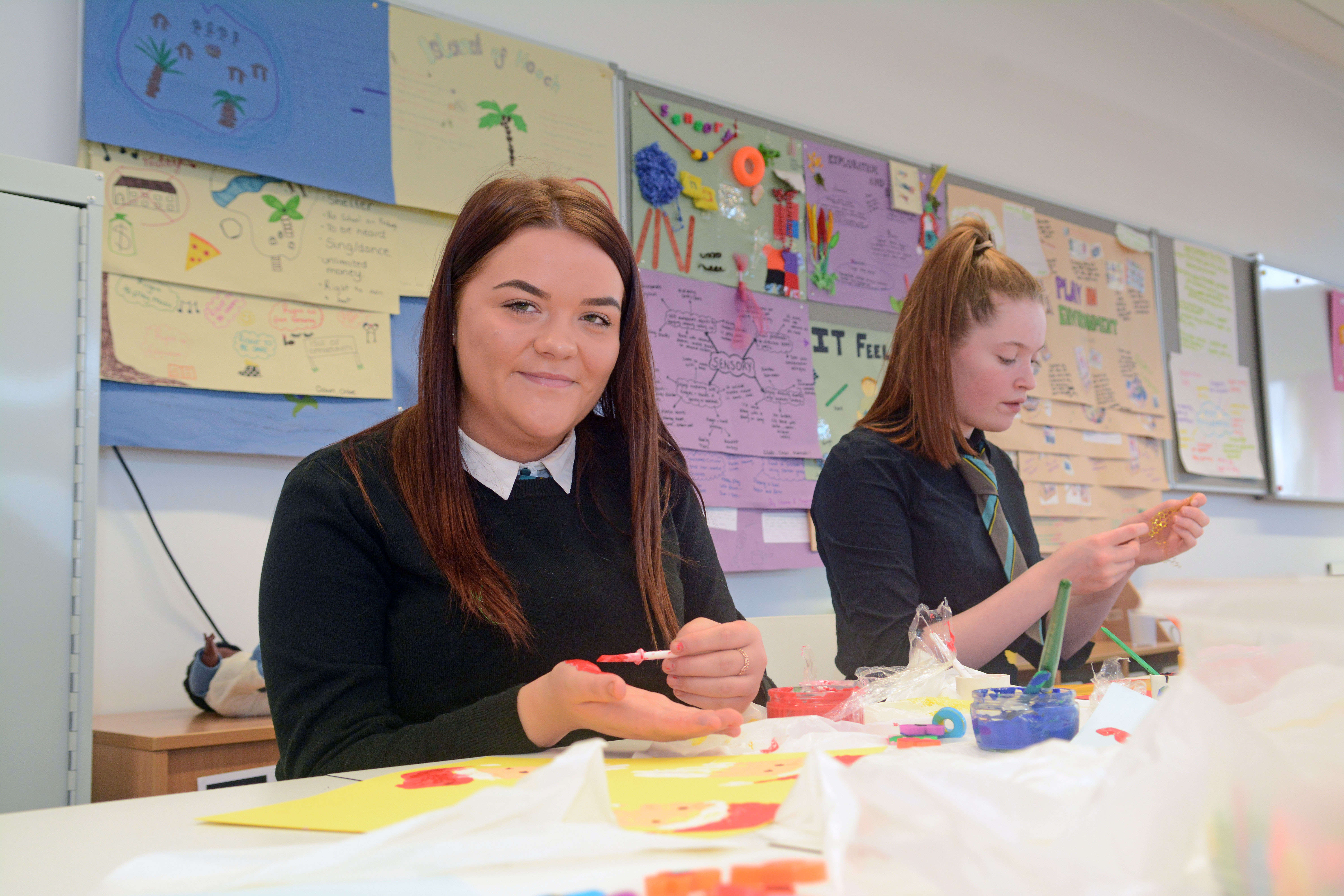 Lets talk foundation apprenticeships for Scottish Apprenticeship Week 2019.2 girls painting.jpg
