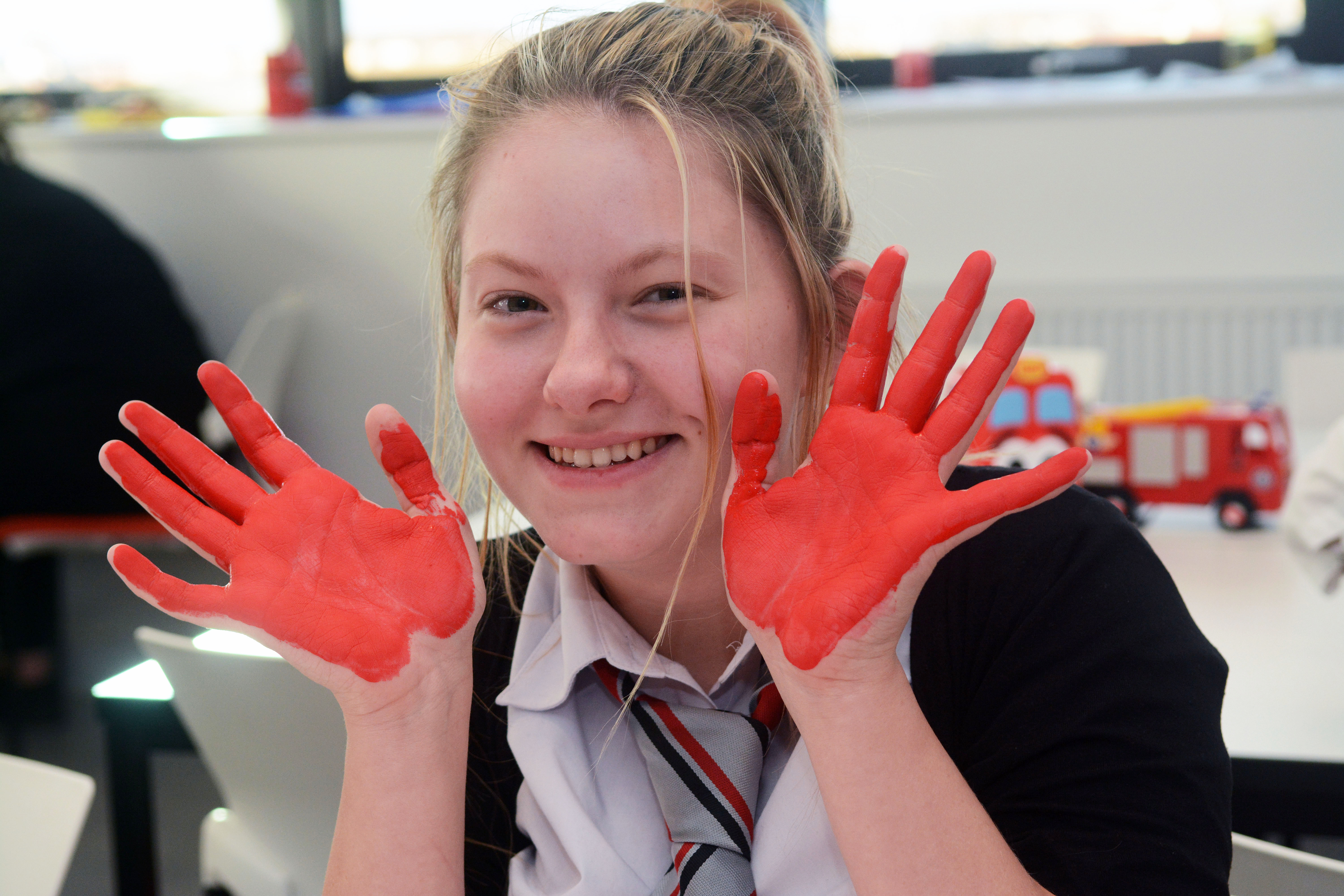 Lets talk foundation apprenticeships for Scottish Apprenticeship Week 2019.girl painted hands.jpg