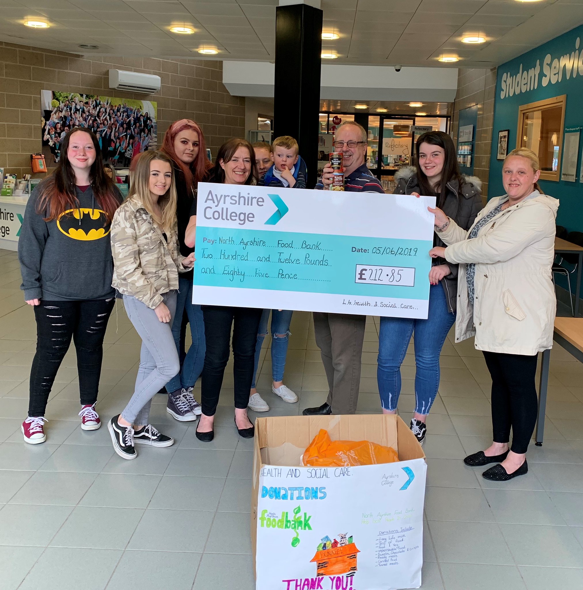 Health & Social Care students collect donations for North Ayrshire Food Bank