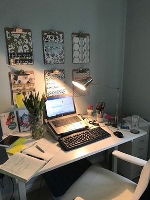 An example of a working from home set up by Marketing manager Shelagh McLachlan