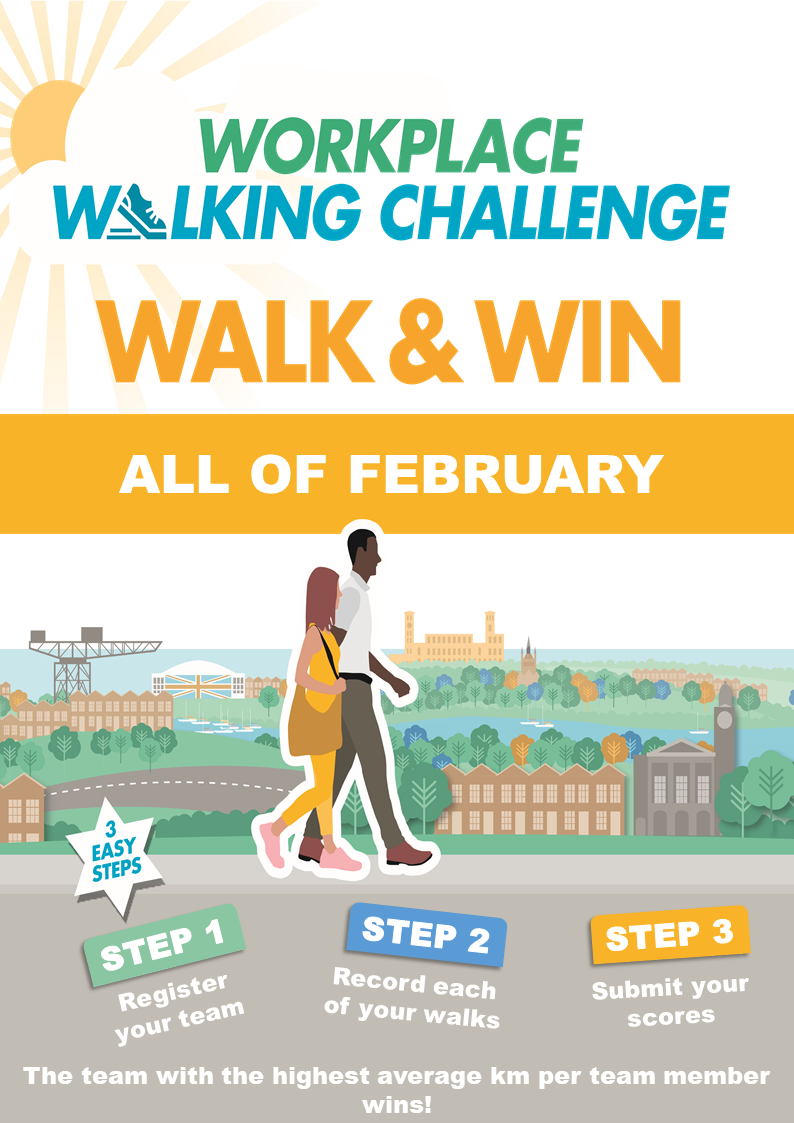 February walking challenge for college staff