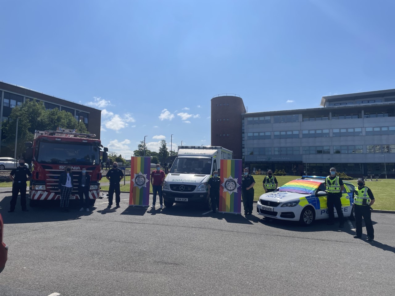Ayrshire College and Emergency Services show support for Pride Month 